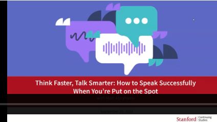 Title frame from Think Faster, Talk Smarter with Matt Abrahams